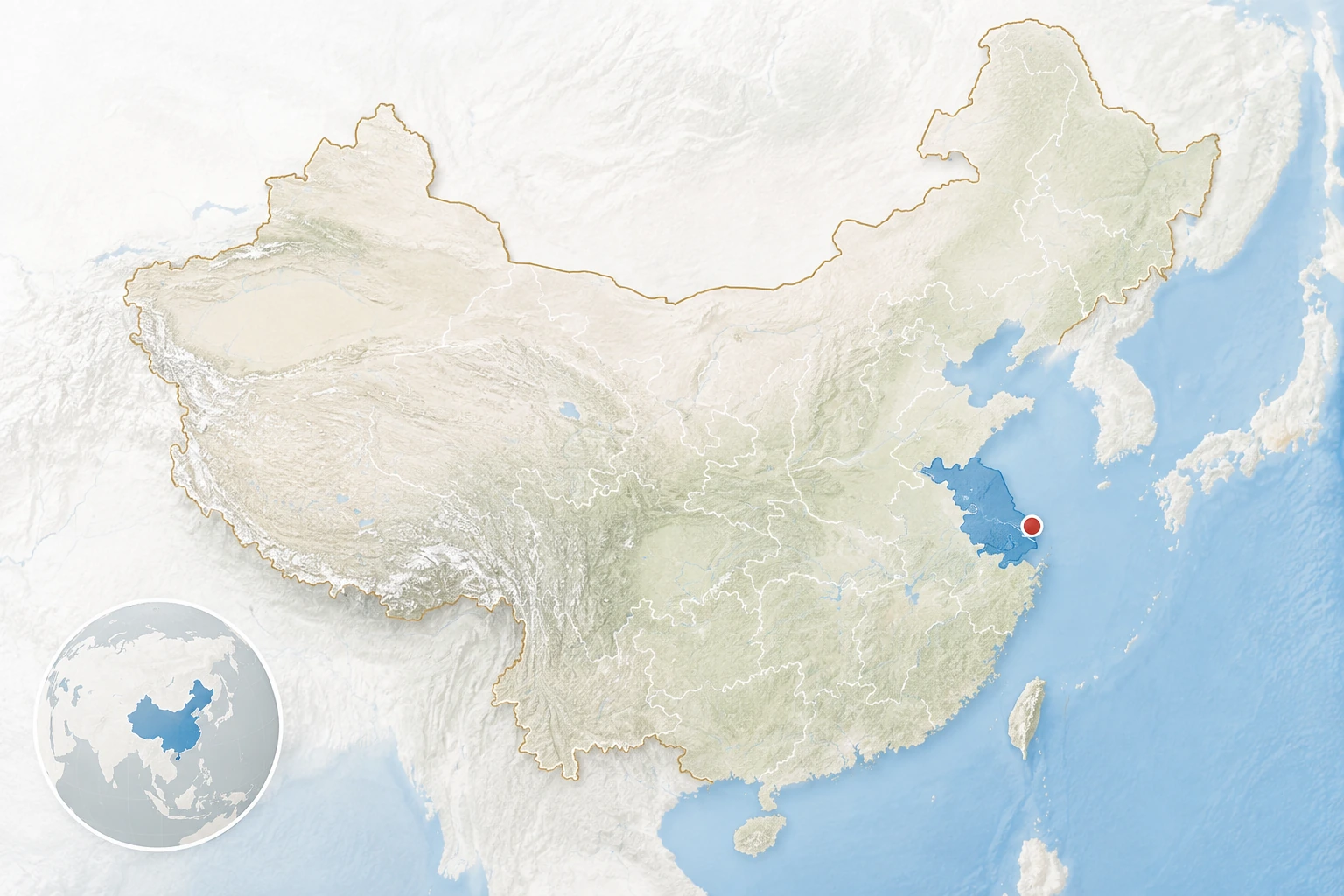 Map of China highlighting the Donghai crystal industry hub in Jiangsu province