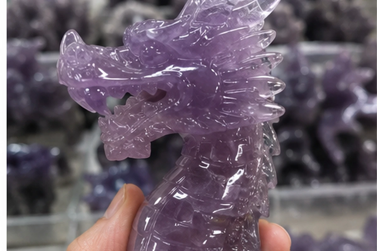 A detailed custom crystal carving in a difficult material, a test for a supplier's expertise.