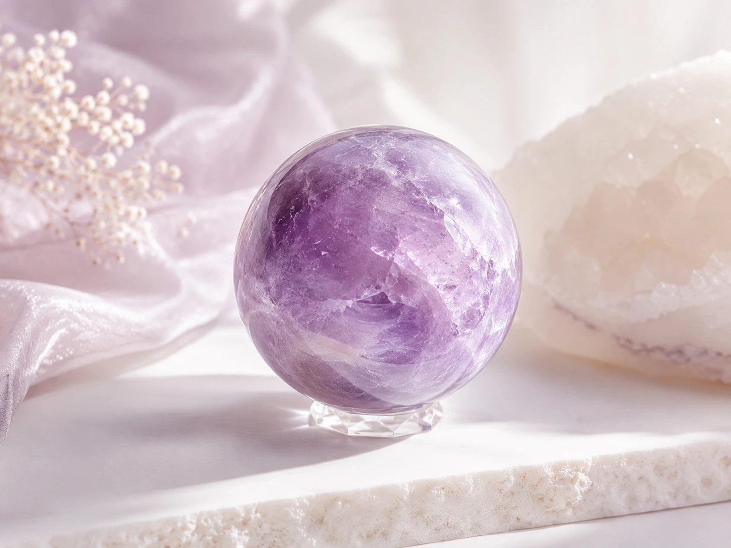 Polished crystal sphere