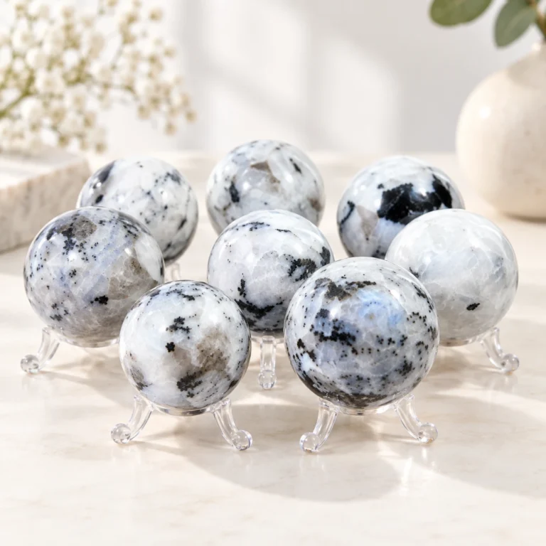 Black Spot Blue Moonstone Crystal Sphere