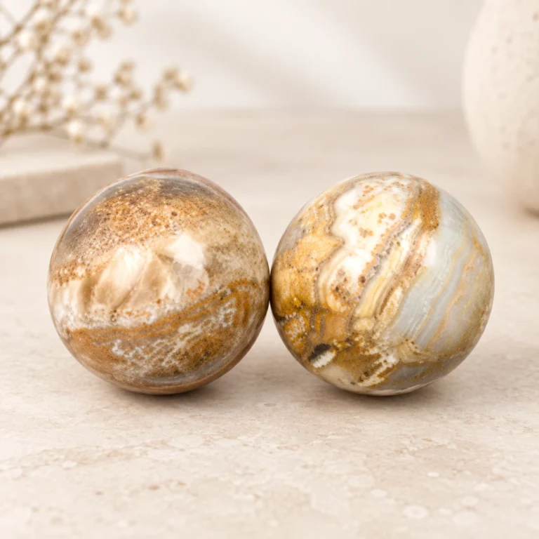 Cherry Blossom Agate Crystal Sphere