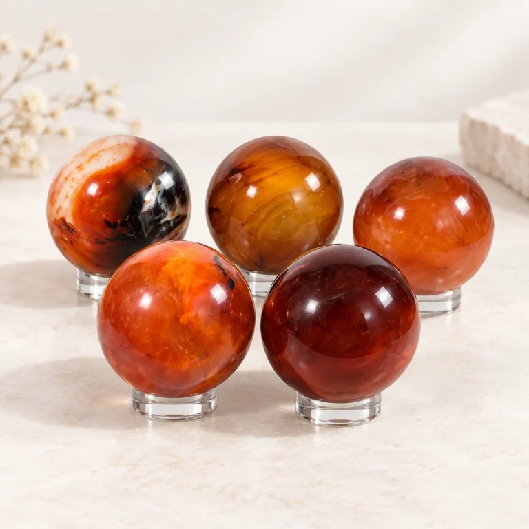 Red Agate Crystal Sphere