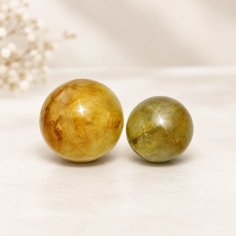 Yellow Fire Quartz Crystal Sphere