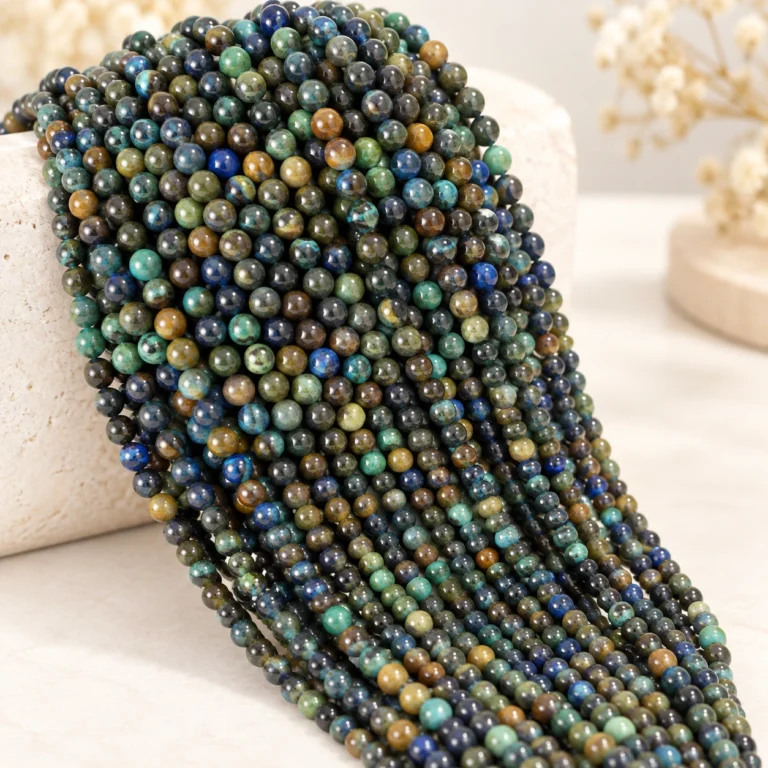 Wholesale Azurite 4mm Round Bracelet Bead Strands