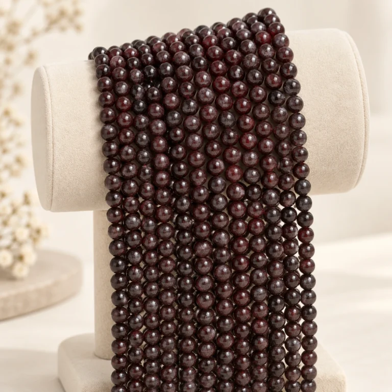 Wholesale Garnet 8mm Round Bracelet Bead Strands