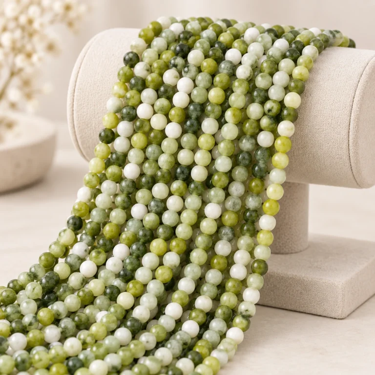 Wholesale Green Jade 6mm Round Bracelet Bead Strands