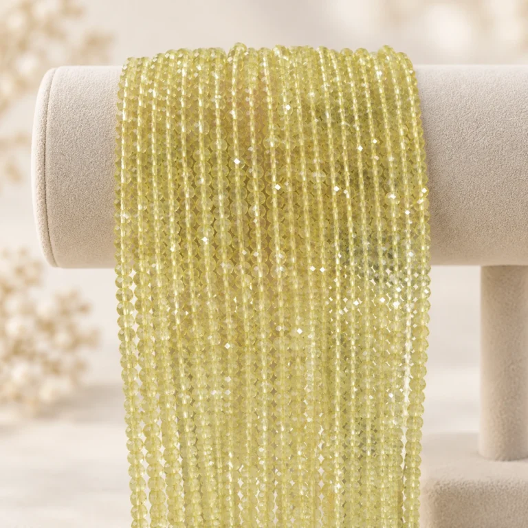 Wholesale Lemon Quartz 4mm Faceted Cube Bracelet Bead Strands