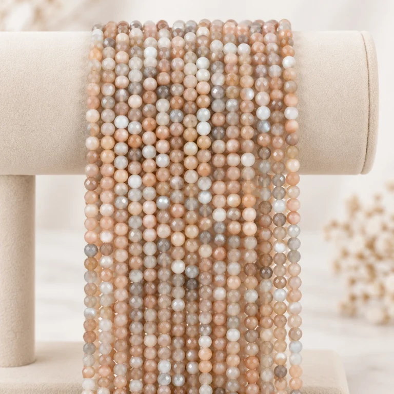 Wholesale Mixed Moonstone 4mm Round Bracelet Bead Strands