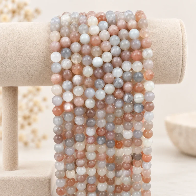 Wholesale Mixed Moonstone 6mm Round Bracelet Bead Strands