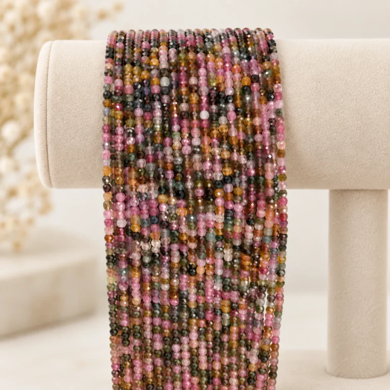 Wholesale Multi-Color Tourmaline 4mm Faceted Cube Bracelet Bead Strands