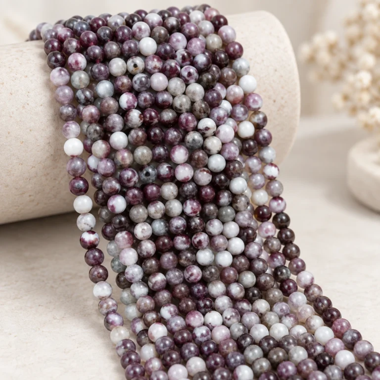 Wholesale Pink Tourmaline 4mm Round Bracelet Bead Strands