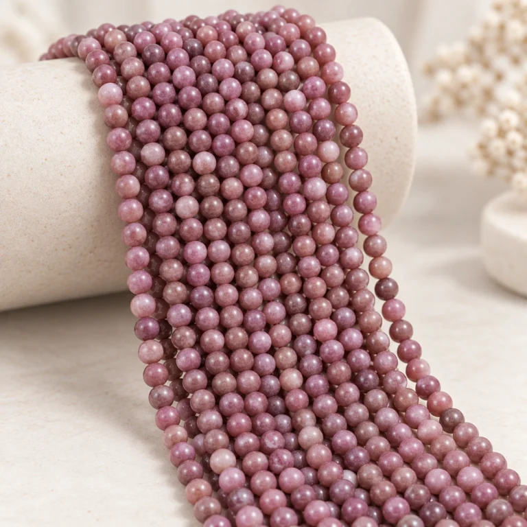 Wholesale Pink Zebra Jasper 6mm Round Bracelet Bead Strands