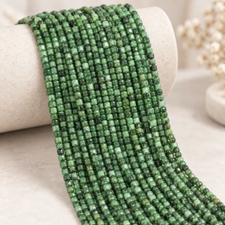 Wholesale Ruby Zoisite 4mm Faceted Cube Bracelet Bead Strands