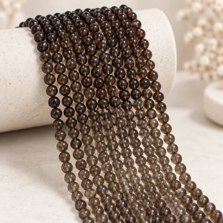 Wholesale Smoky Quartz 8mm Round Bracelet Bead Strands