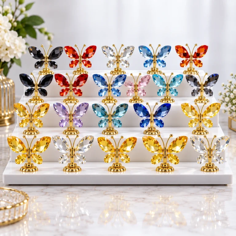 Wholesale Black Flame Stone and Yellow Fluorite Small Wing Decorations