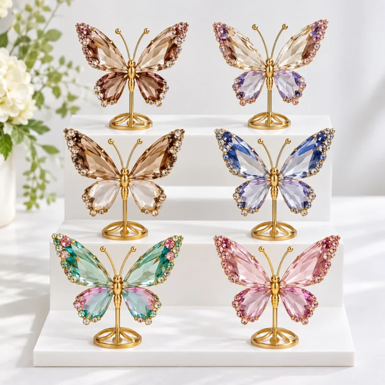 Wholesale Pink Sakura Agate Large Crystal Wing Decorations