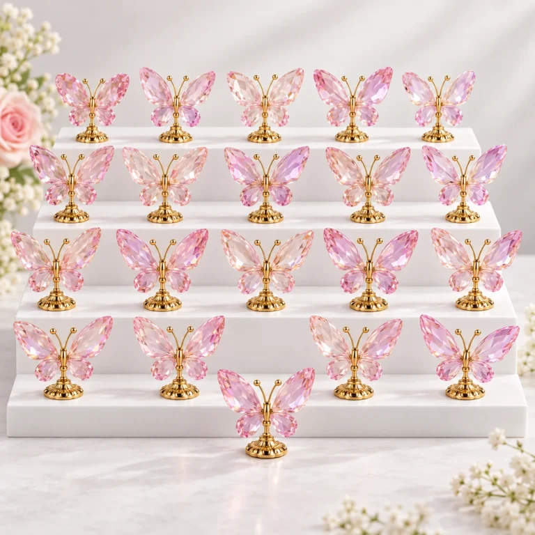 Wholesale Pink-Purple Sakura Agate Butterfly Decorations