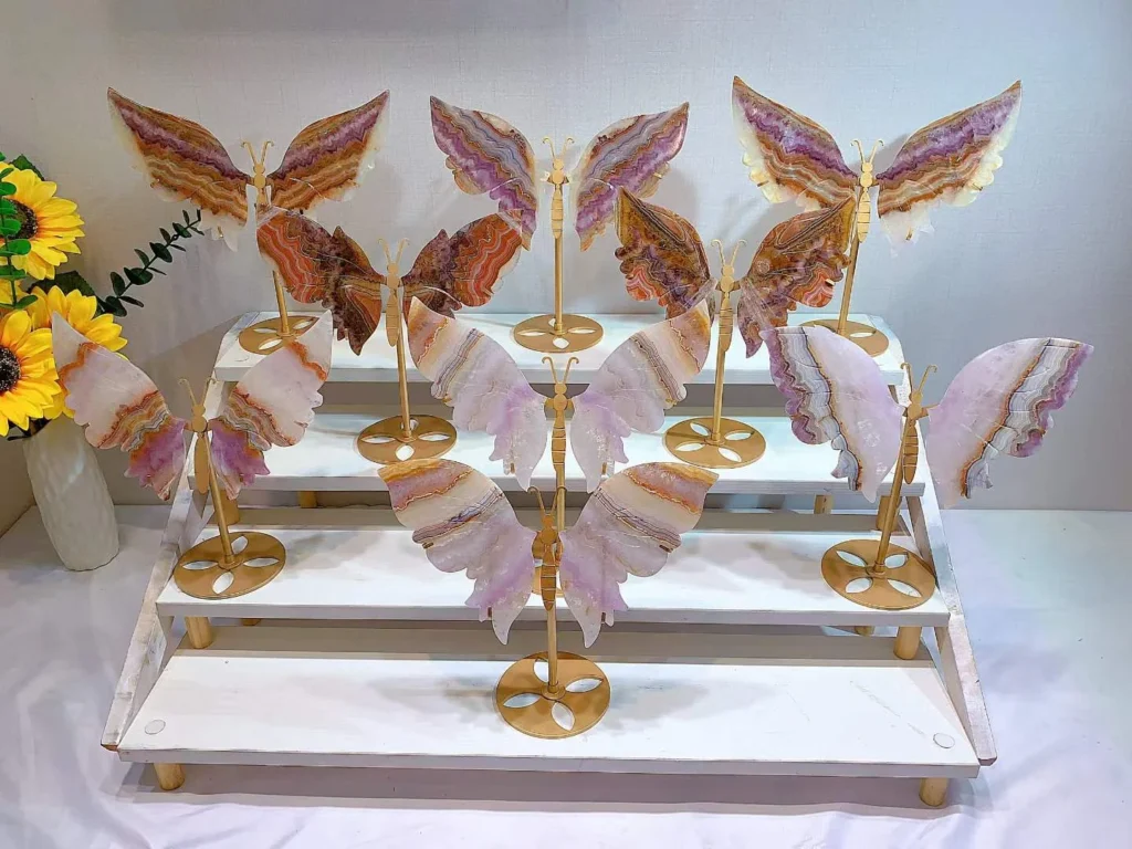 Amethyst Agate Large Butterfly Decorations