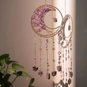 Assorted Crystal Crescent Moon Dream Catchers – Style 1 – product view 2