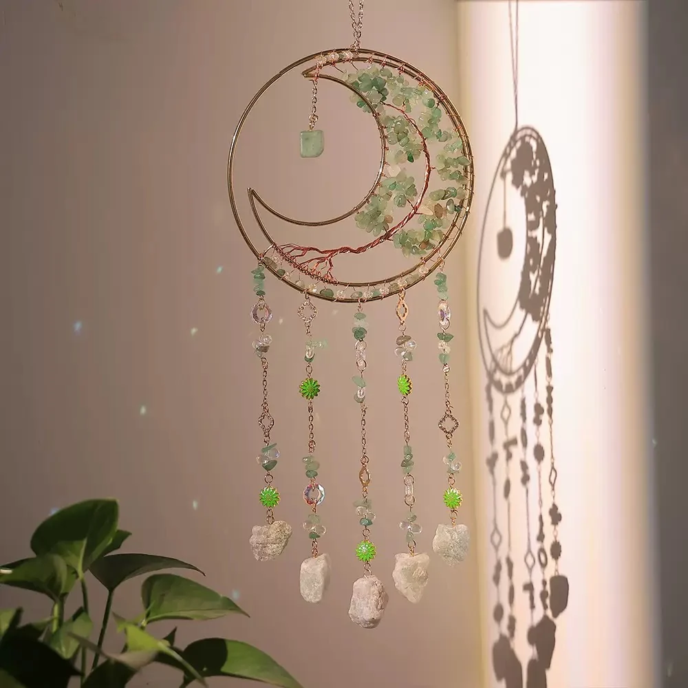 Assorted Crystal Crescent Moon Dream Catchers – Style 1 – product view 3