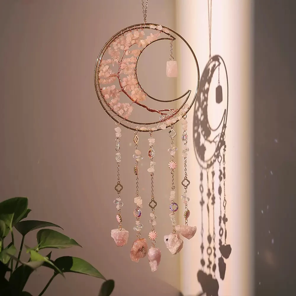 Assorted Crystal Crescent Moon Dream Catchers – Style 1 – product view 5