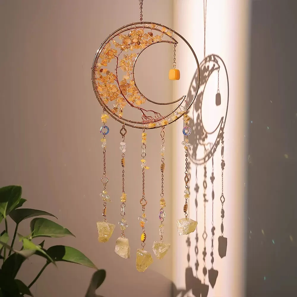 Assorted Crystal Crescent Moon Dream Catchers – Style 1 – product view 6