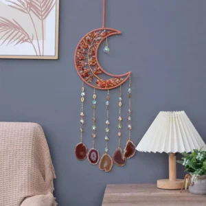Assorted Crystal Crescent Moon Dream Catchers – Style 2 – product view 3