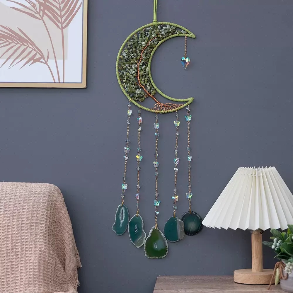 Assorted Crystal Crescent Moon Dream Catchers – Style 2 – product view 4