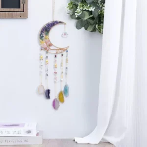 Assorted Crystal Crescent Moon Dream Catchers – Style 2 – product view 5