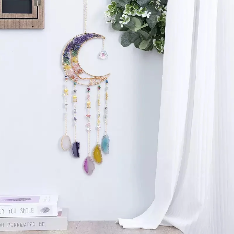 Assorted Crystal Crescent Moon Dream Catchers – Style 2 – product view 5