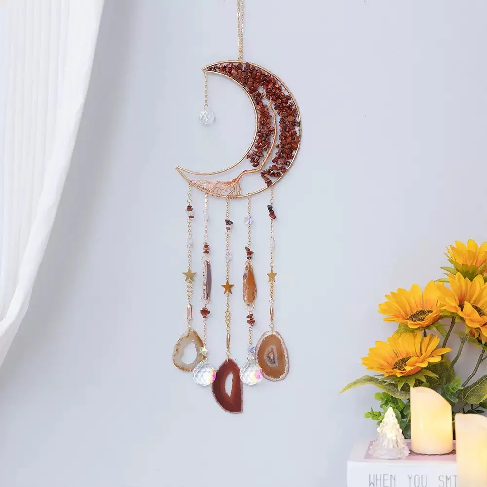 Assorted Crystal Crescent Moon Dream Catchers – Style 2 – product view 6