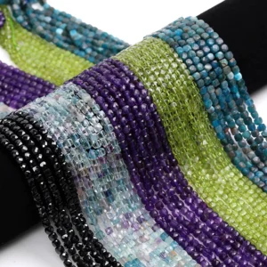 Assorted Natural Crystal 4mm faceted cube bracelet bead strands wholesale