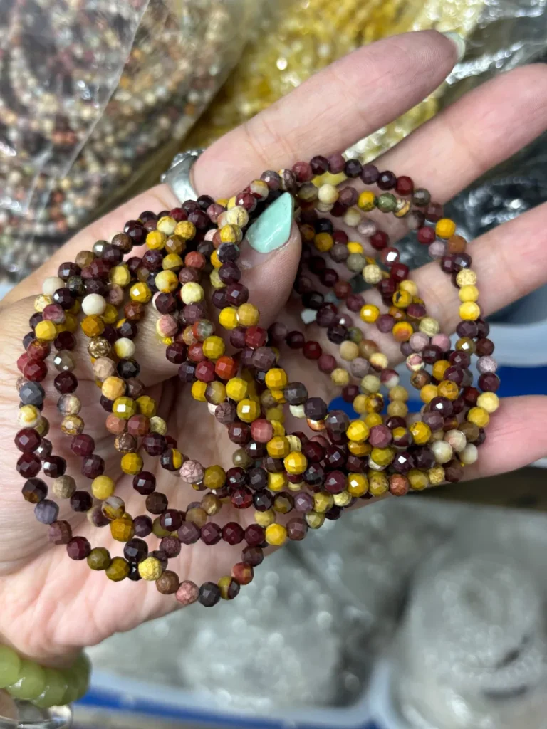 Assorted Natural Crystal 5mm faceted bead bracelets wholesale - view 3