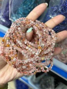Assorted Natural Crystal 5mm faceted bead bracelets wholesale - view 5