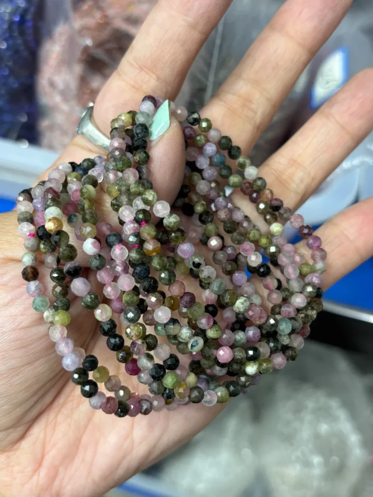 Assorted Natural Crystal 5mm faceted bead bracelets wholesale - view 10