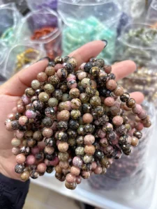 Assorted Natural Crystal 8mm round bead bracelets wholesale - view 3