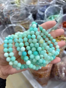 Assorted Natural Crystal 8mm round bead bracelets wholesale - view 6