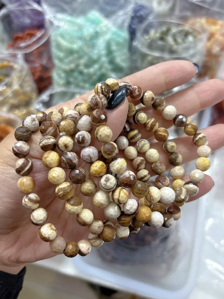 Assorted Natural Crystal 8mm round bead bracelets wholesale - view 8