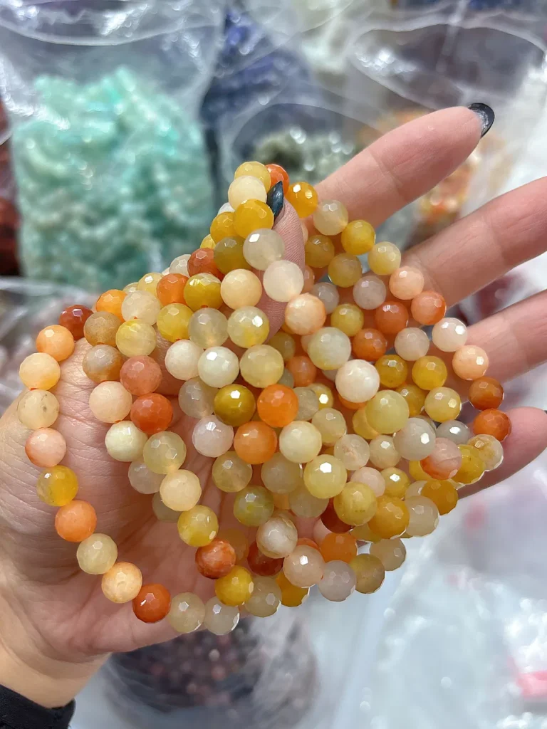 Assorted Natural Crystal 8mm round bead bracelets wholesale - view 10