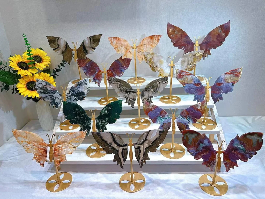 Assorted Natural Crystal Large Butterfly Decorations – product view 2