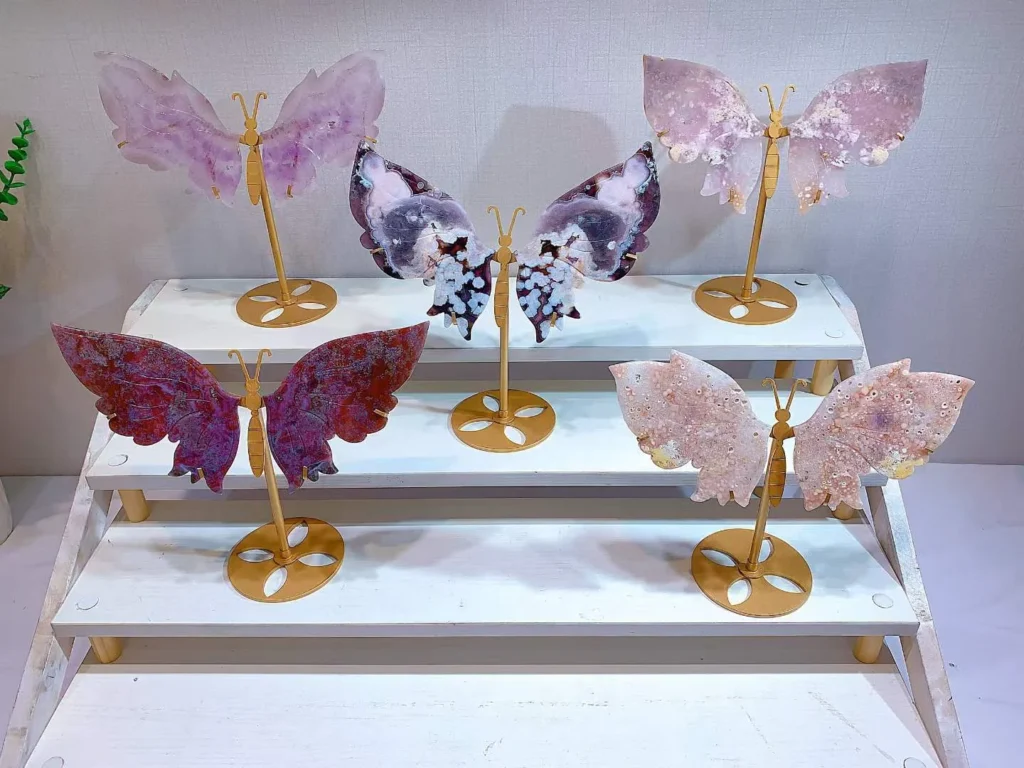 Assorted Natural Crystal Large Butterfly Decorations – product view 4