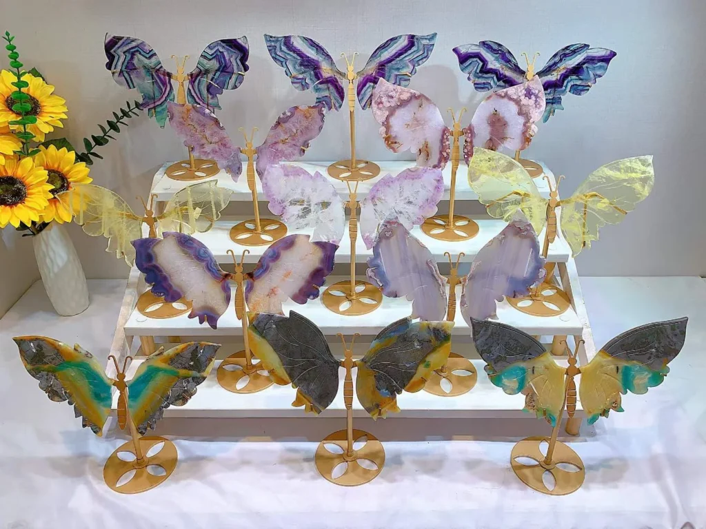 Assorted Natural Crystal Large Butterfly Decorations – product view 5