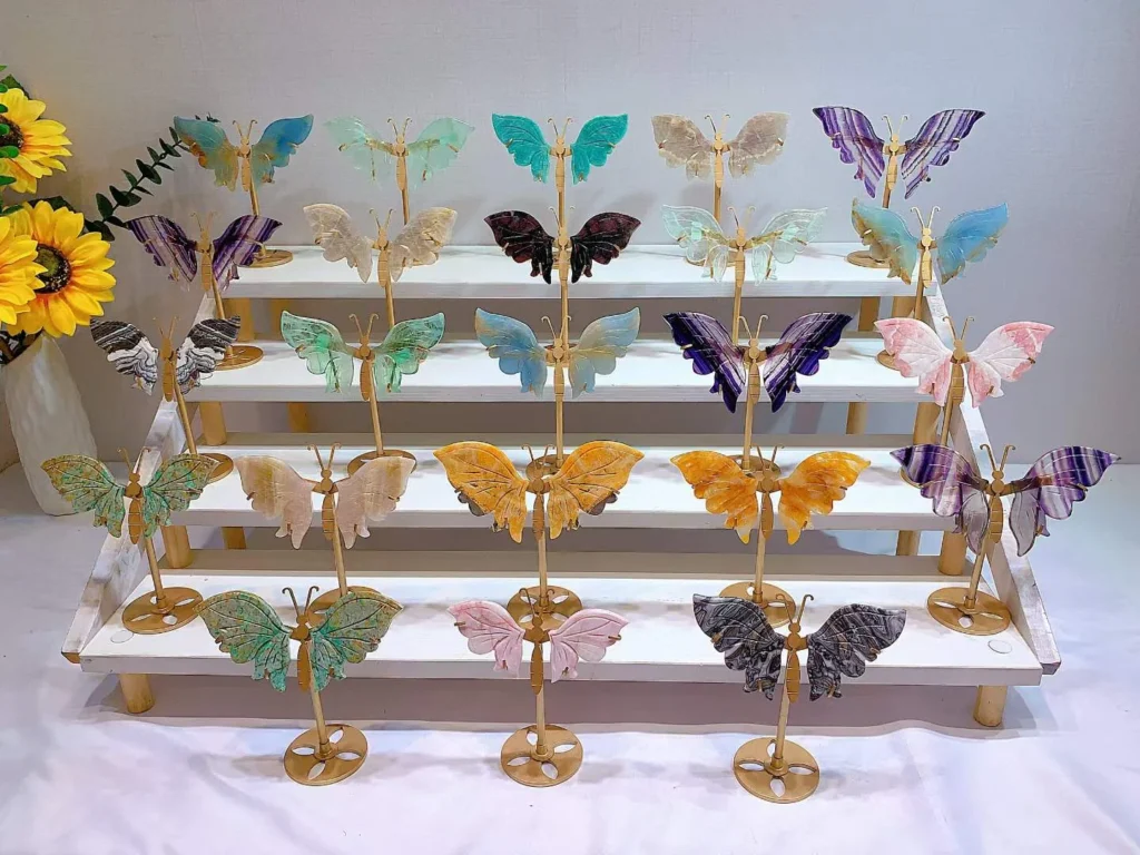 Assorted Natural Crystal Small Butterfly Decorations – product view 1