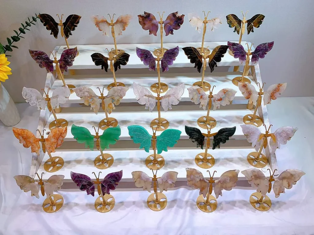 Assorted Natural Crystal Small Butterfly Decorations – product view 3