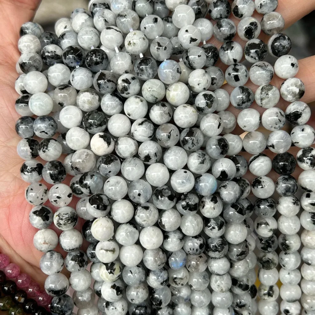 Black Spot Moonstone (Supplier Trade Name) 6mm round bracelet bead strands wholesale
