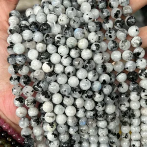 Black Spot Moonstone (Supplier Trade Name) 6mm round bracelet bead strands wholesale