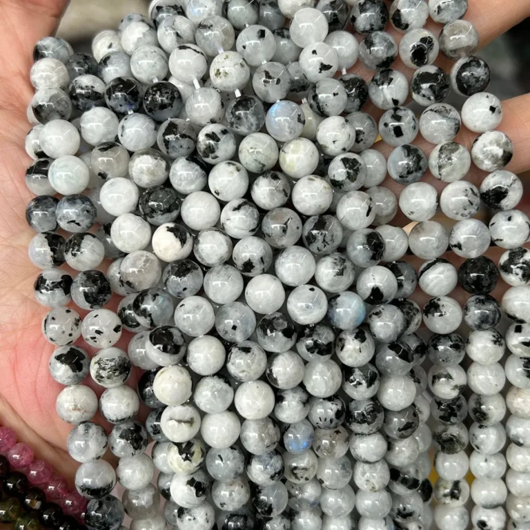 Wholesale Black Spot Moonstone (Supplier Trade Name) 6mm Round Bracelet Bead Strands