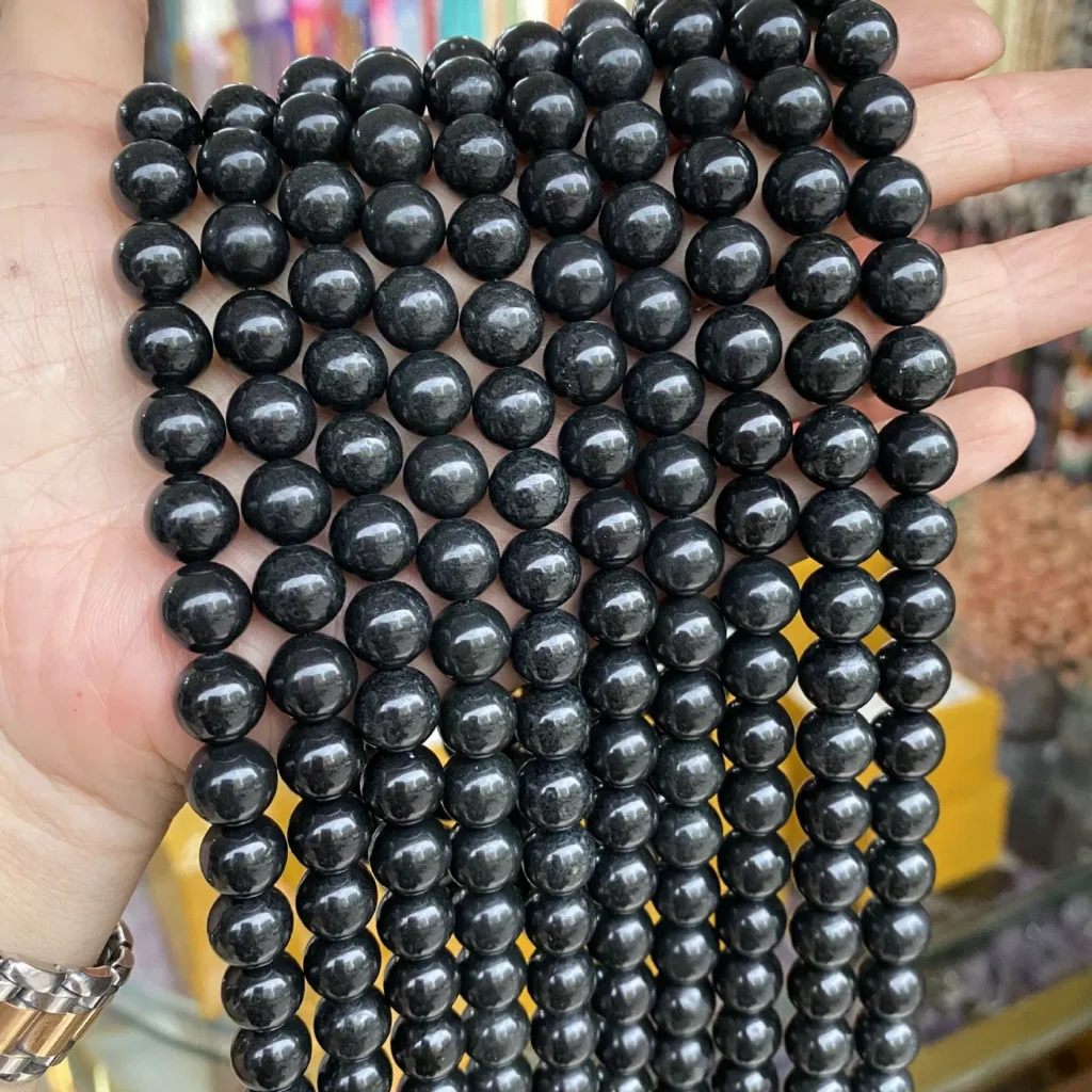 Black Tourmaline 8mm round bracelet bead strands wholesale
