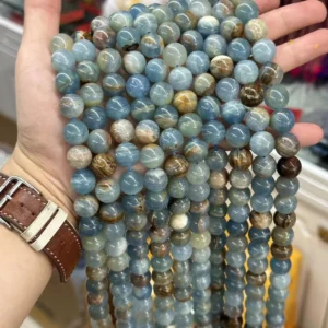 Blue Onyx 8mm round bracelet bead strands wholesale