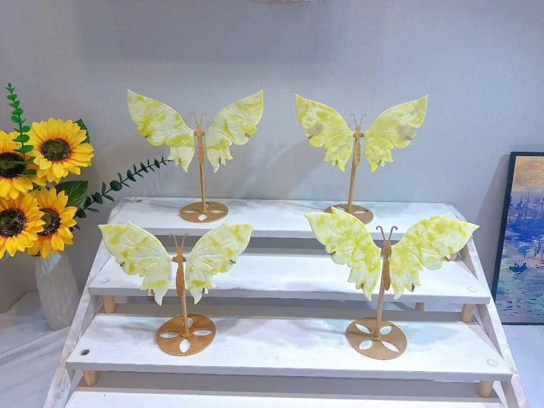 Wholesale Lemon Flower Agate Large Butterfly Decorations